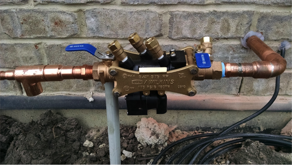 Backflow Prevention Assembly Being Tested