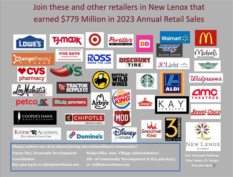Join these and other retailers in New Lenox that earned $779 million in 2023 Annual Retail Sales